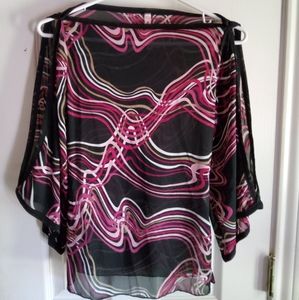 Open shoulder sheer top